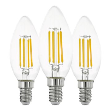 SET 3x Bombilla LED VINTAGE C35 E14/7W/230V 2700K - Eglo 110304