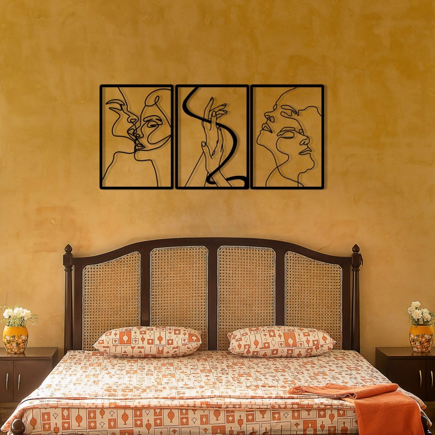 SET 3x Decoración de pared 109x50 cm amor metal