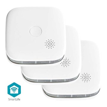 SET 3x Detector de humo SmartLife 3V/1xCR123A Wi-Fi Tuya