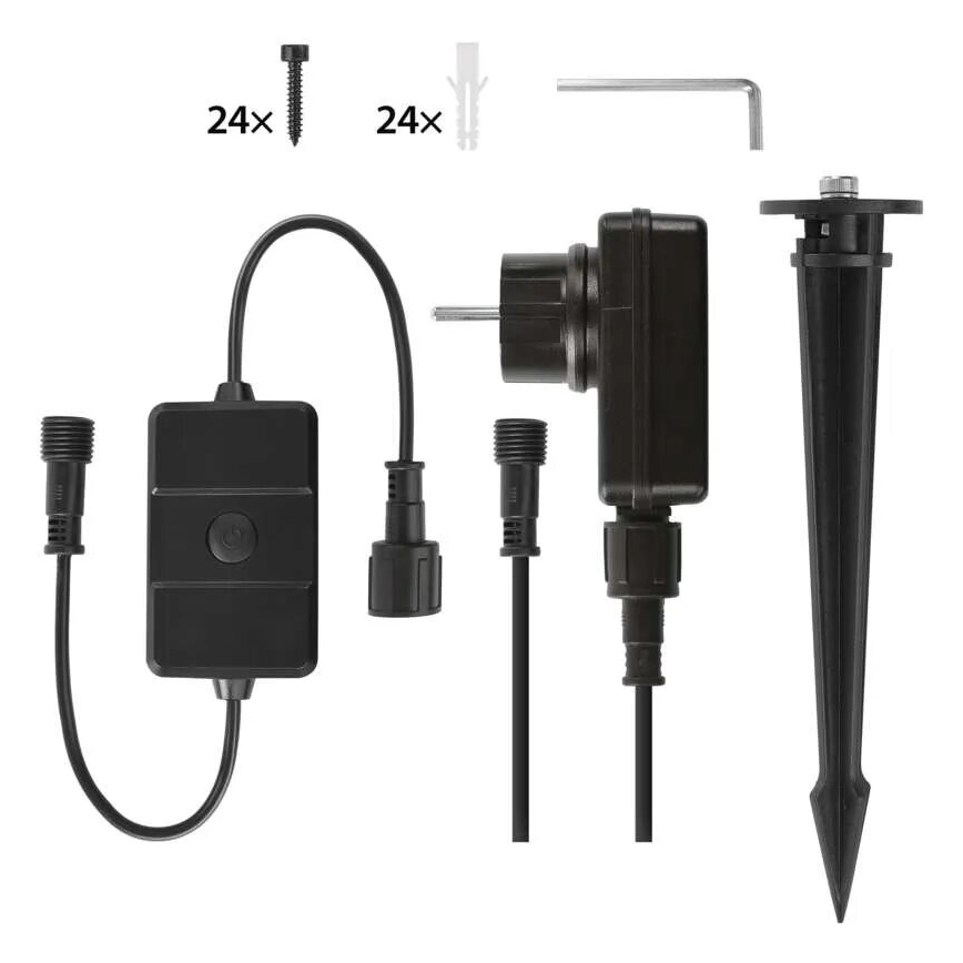 SET 3x Foco LED RGBIC regulable para exterior GoSmart LED/14W/230V 3000-6500K IP65 Wi-Fi Tuya