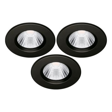 SET 3x Lámpara empotrable de baño LED LED/5,5W/230V 2700K IP65 negro