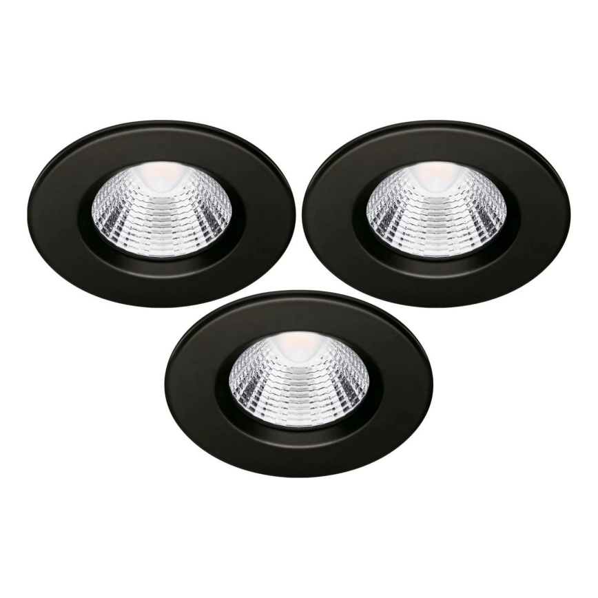 SET 3x Lámpara empotrable de baño LED LED/5,5W/230V 2700K IP65 negro