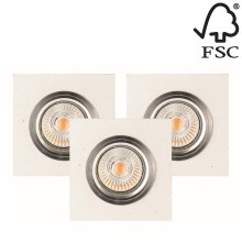 SET 3x Lámpara empotrable LED VITAR 1xGU10/5W/230V concreto - FSC Certificado