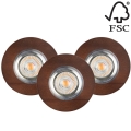 SET 3x Lámpara empotrable LED VITAR 3xGU10/5W/230V haya - FSC Certificado