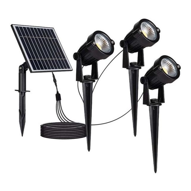 SET 3x Lámpara solar LED para exteriores 3xLED/1,2W/3,7V IP65 3000K 4000 mAh