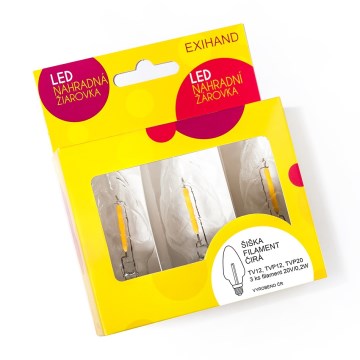 SET 3x LED Bombilla de recambio CONE E10/20V/0,1A transparente Fabricado en la UE
