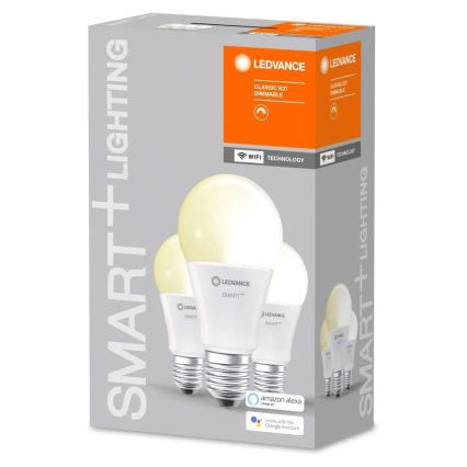 SET 3x LED Bombilla regulable SMART+ E27/9W/230V 2700K Wi-Fi - Ledvance