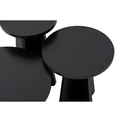 SET 3x Mesa auxiliar LUME diá. 28/33/43 cm negro