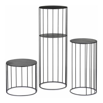 SET 3x Soporte para flores LOFT negro