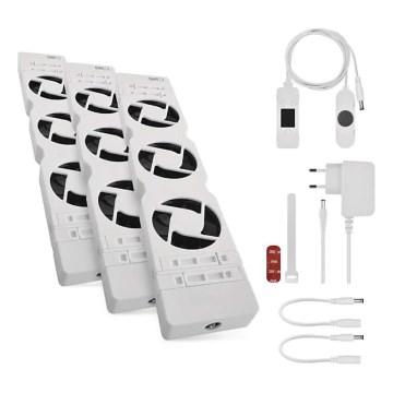 SET 3x Ventilador de radiador 5/230V blanco
