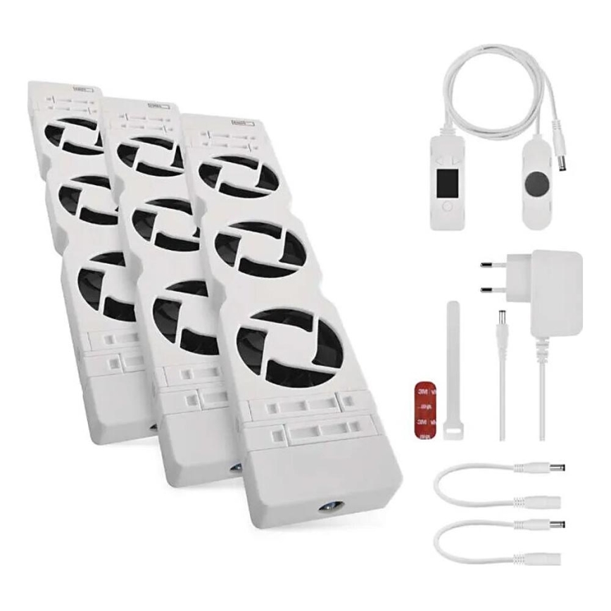 SET 3x Ventilador de radiador 5/230V blanco