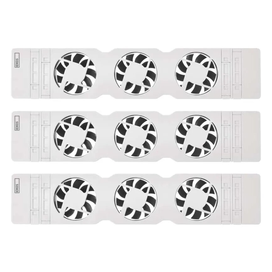 SET 3x Ventilador de radiador 5/230V blanco