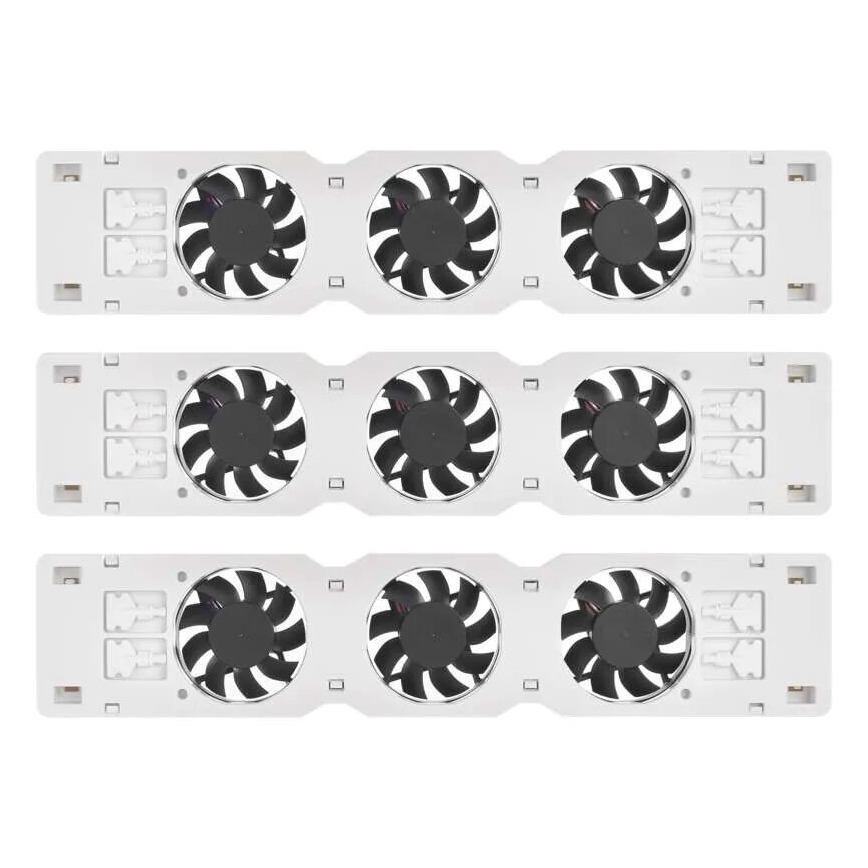 SET 3x Ventilador de radiador 5/230V blanco