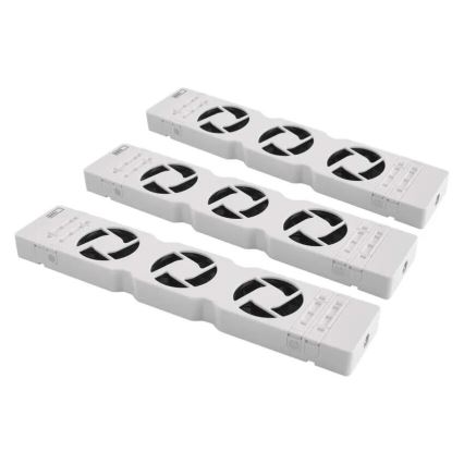 SET 3x Ventilador de radiador 5/230V blanco