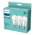 SET 3xLED Bombilla Philips A60 E27/13W/230V 4000K