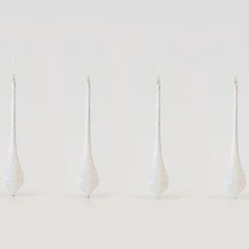 SET 4x Adorno para árbol de Navidad 30 cm blanco