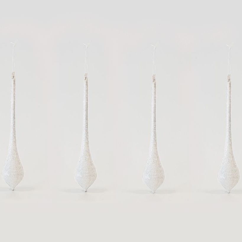 SET 4x Adorno para árbol de Navidad 30 cm blanco