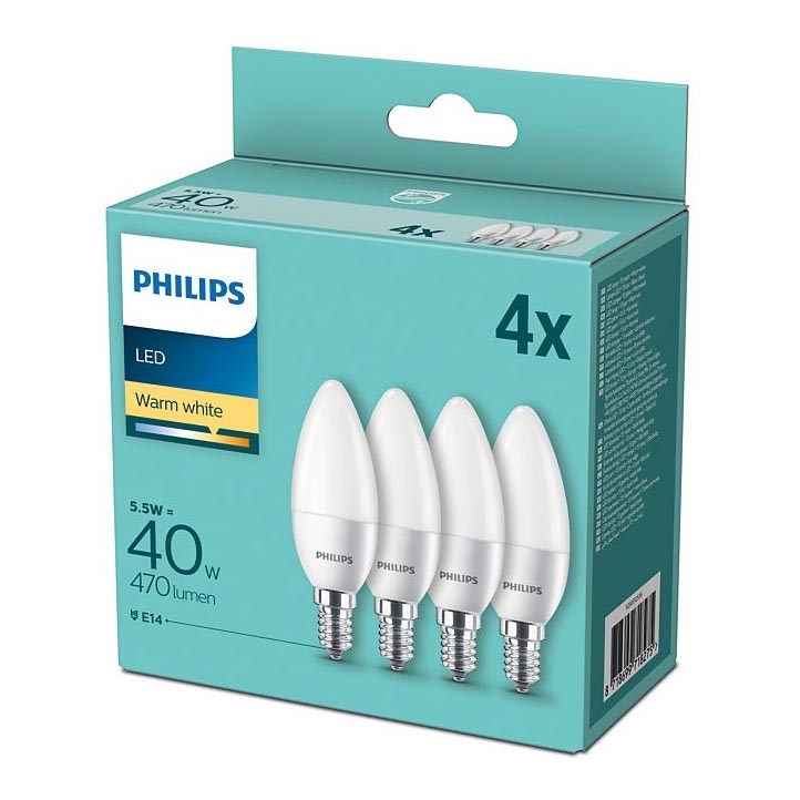 SET 4x Bombilla LED Philips E14/5,5W/230V 2700K