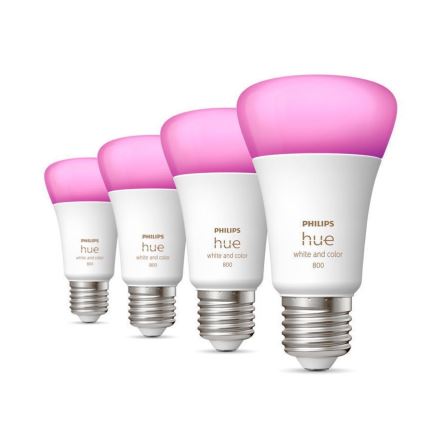 SET 4x bombillas LED regulables Philips Hue White And Color Ambiance E27/6,5W/230V 2000-6500K