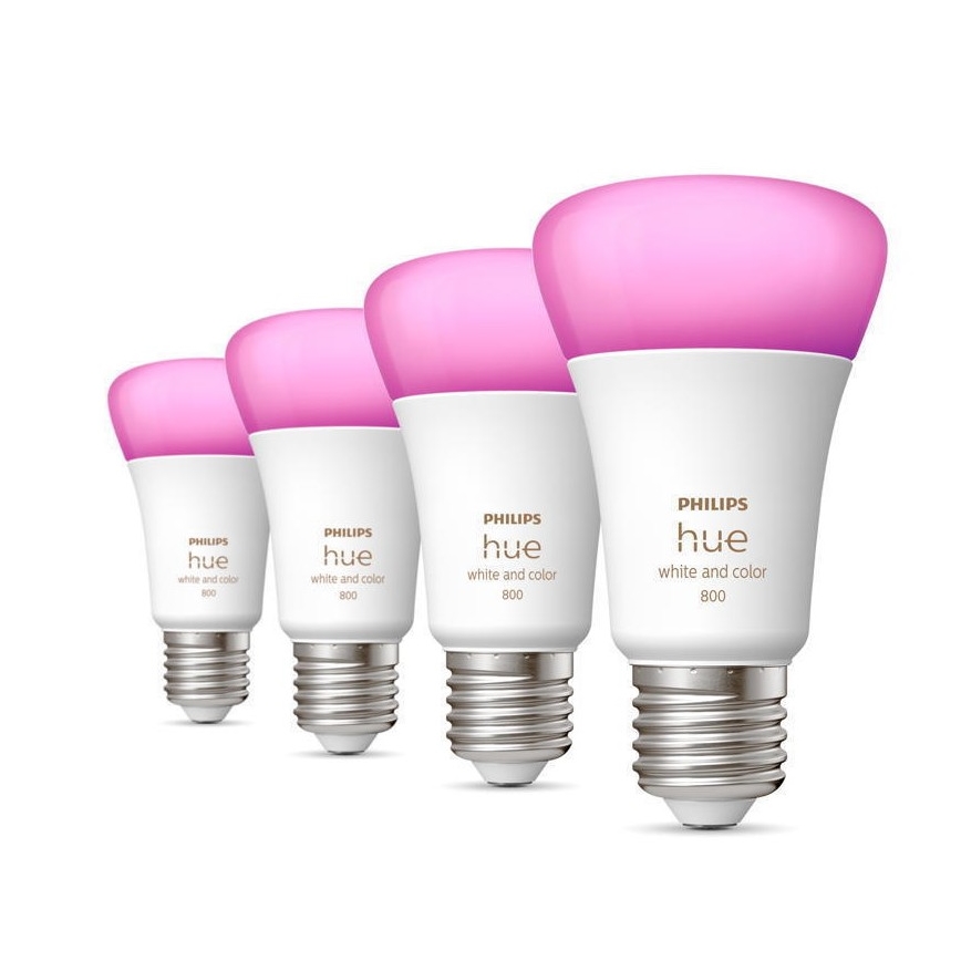 SET 4x bombillas LED regulables Philips Hue White And Color Ambiance E27/6,5W/230V 2000-6500K