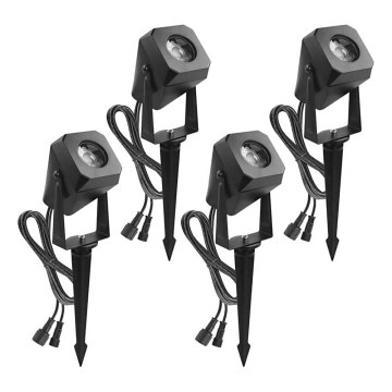 SET 4x Lámpara LED RGBIC regulable para exterior LED/7W/230V 3000-6500K IP65 Wi-Fi Tuya