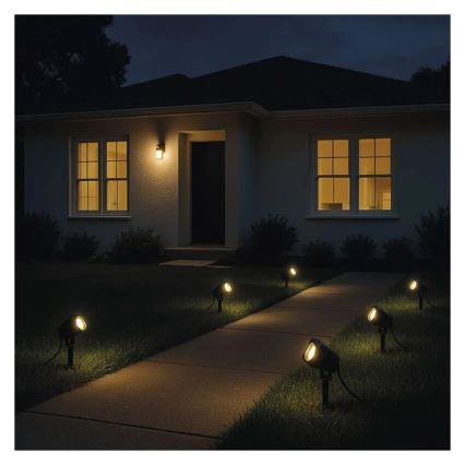 SET 4x Lámpara LED RGBIC regulable para exterior LED/7W/230V 3000-6500K IP65 Wi-Fi Tuya