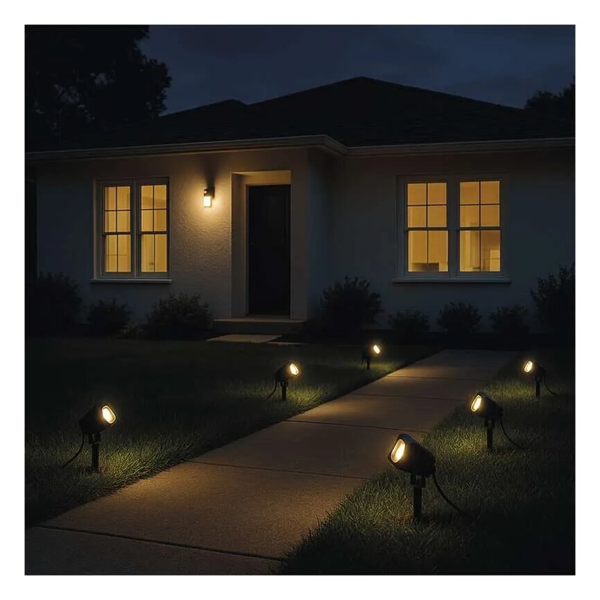 SET 4x Lámpara LED RGBIC regulable para exterior LED/7W/230V 3000-6500K IP65 Wi-Fi Tuya