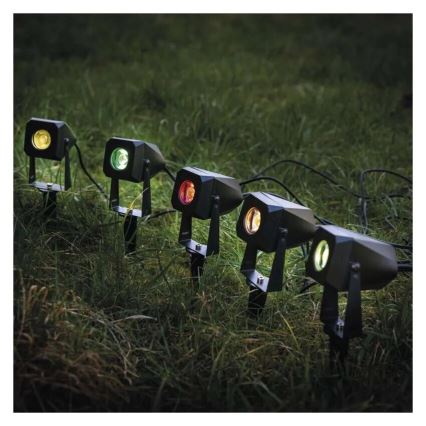 SET 4x Lámpara LED RGBIC regulable para exterior LED/7W/230V 3000-6500K IP65 Wi-Fi Tuya