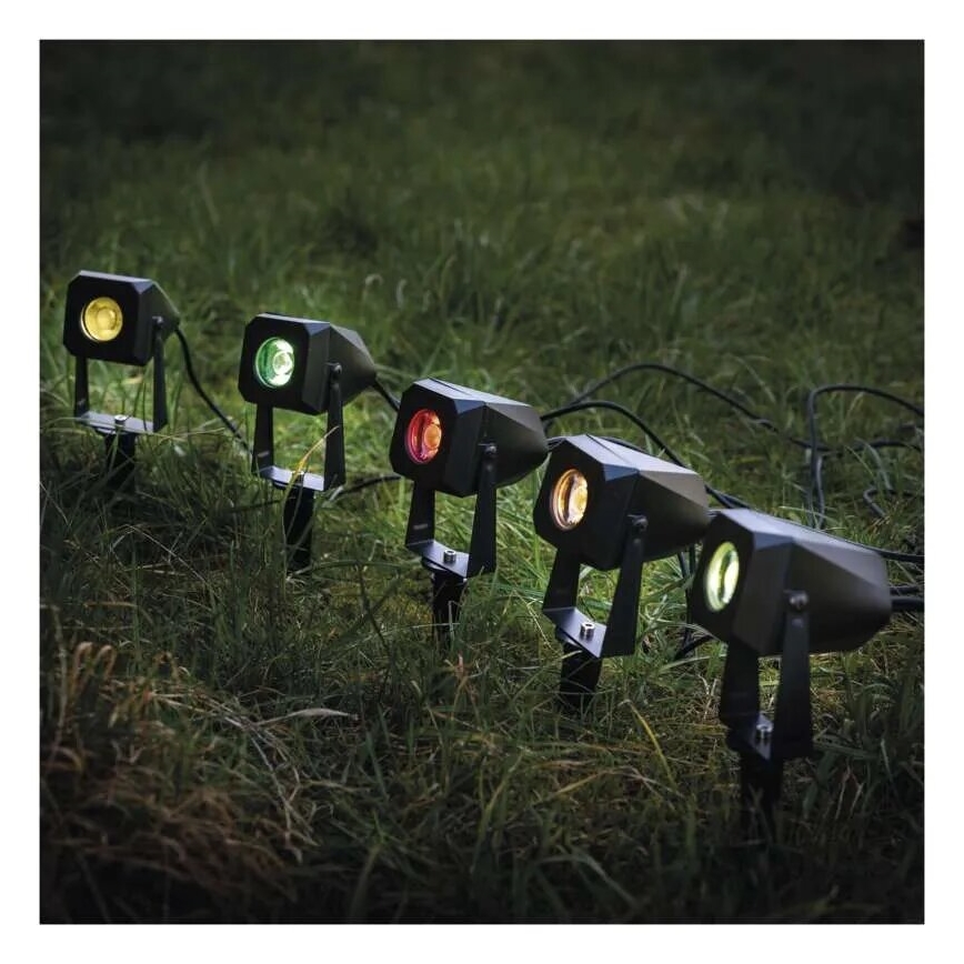 SET 4x Lámpara LED RGBIC regulable para exterior LED/7W/230V 3000-6500K IP65 Wi-Fi Tuya