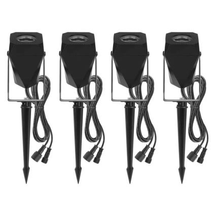 SET 4x Lámpara LED RGBIC regulable para exterior LED/7W/230V 3000-6500K IP65 Wi-Fi Tuya
