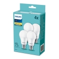 SET 4x LED Bombilla Philips A60 E27/10,5W/230V 2700K
