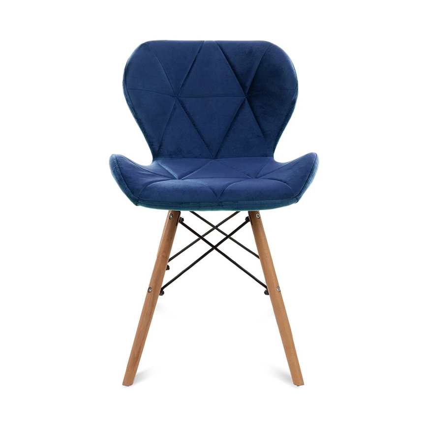 SET 4x Silla de comedor TRIGO 74x48 cm azul oscuro/haya