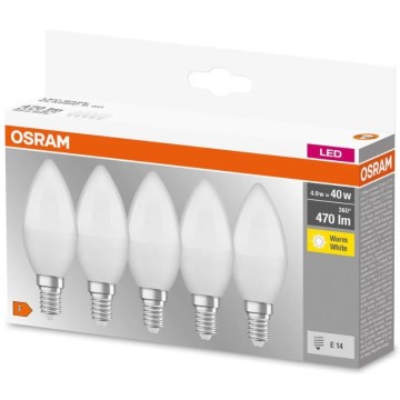 SET 5x Bombilla LED BASE B40 E14/4,9W/230V 2700K - Osram