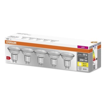 SET 5x Bombilla LED PAR16 GU10/4,3W/230V 2700K 120° - Osram