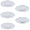 SET 5x Lámpara empotrable LED regulable 1xLED/4,5W/230V blanco