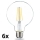 SET 6x Bombilla LED regulable VINTAGE G93 E27/8W/230V 2700K