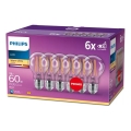 SET 6x Bombilla LED VINTAGE Philips E27/7W/230V 2700K