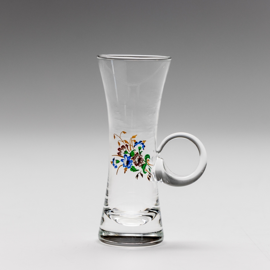 Set 6x copa de licor con asa transparente con motivo de ramo de flores n° 2