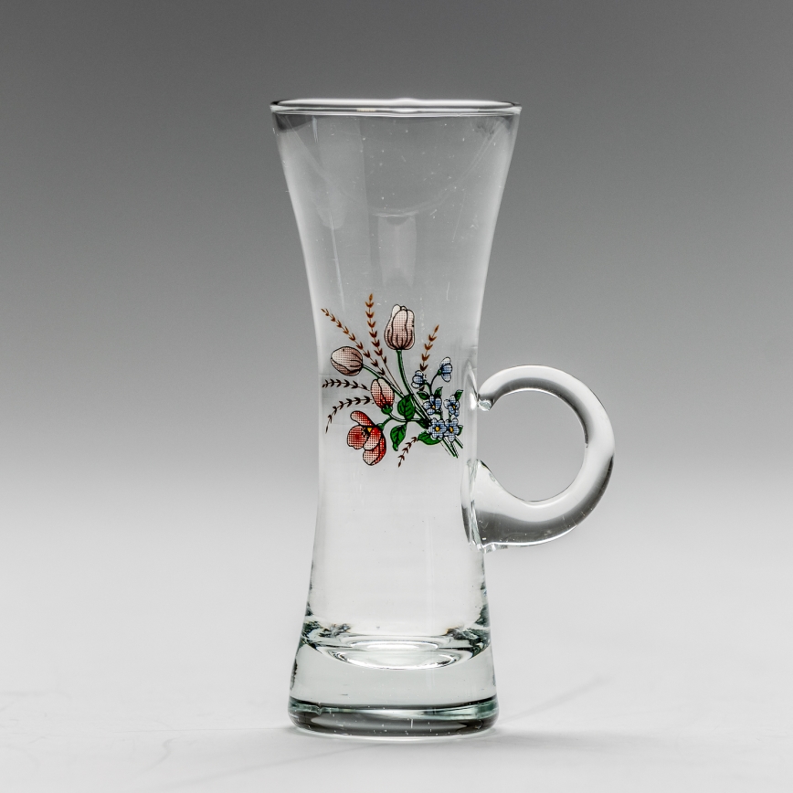 Set 6x copa de licor con asa transparente con motivo de ramo de flores n° 3