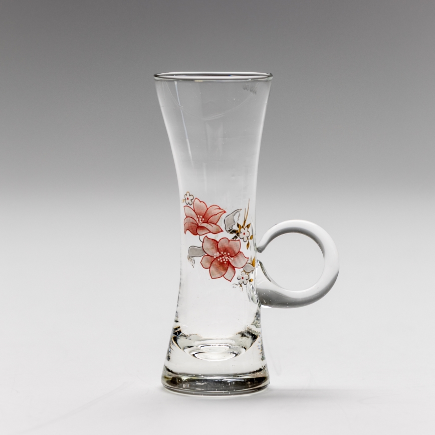 Set 6x copa de licor con asa transparente con motivo de ramo de flores n° 4