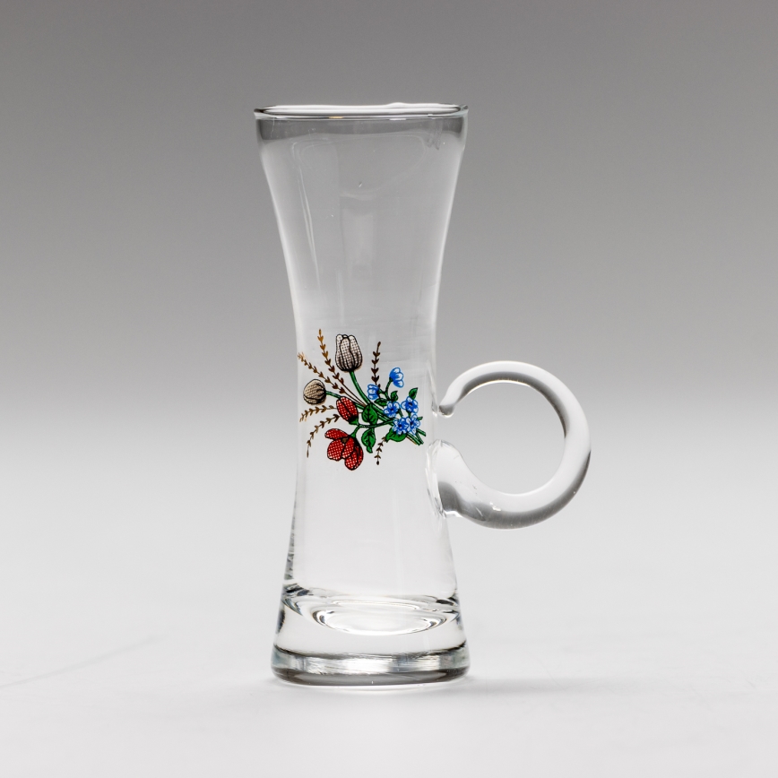 Set 6x copa de licor con asa transparente con motivo de ramo de flores n° 5