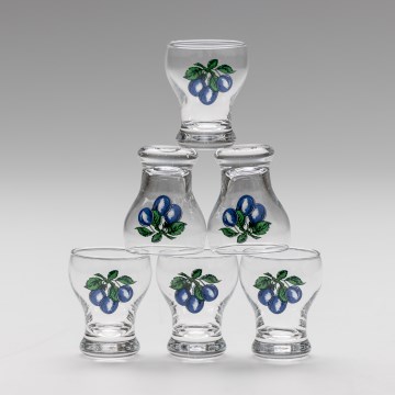 Set 6x copas de licor transparente - ciruela