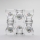 Set 6x copas de licor transparente - motivo floral n° 4