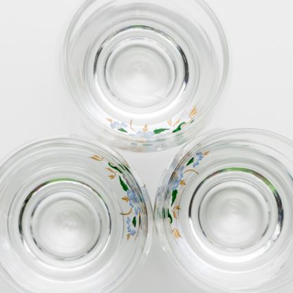 Set 6x copas de licor transparente - motivo floral n° 4
