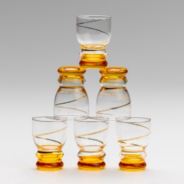 Set 6x Vaso de chupito transparente amarillo
