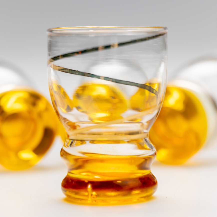 Set 6x Vaso de chupito transparente amarillo