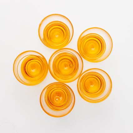 Set 6x Vaso de chupito transparente amarillo