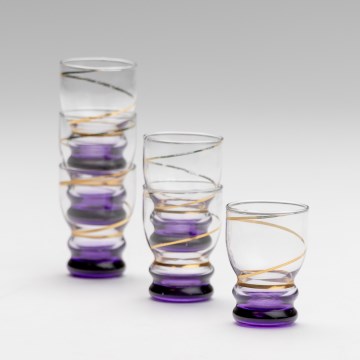 Set 6x Vaso de chupito transparente morada