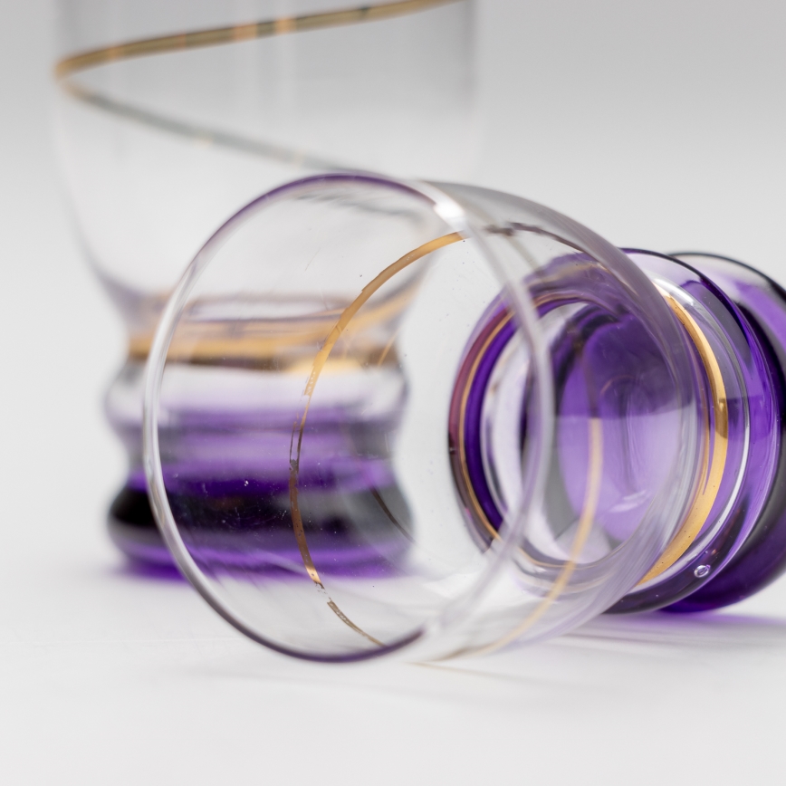 Set 6x Vaso de chupito transparente morada