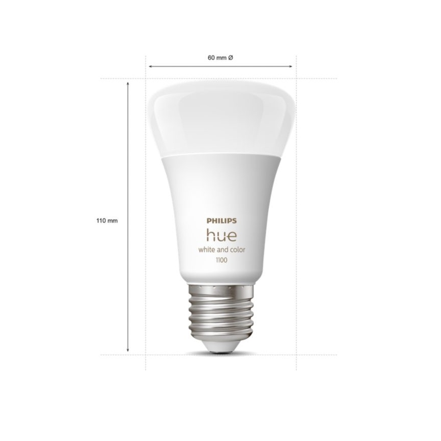 Set básico Philips Hue WHITE AND COLOR AMBIANCE 2xE27/9W/230V 2000-6500K + dispositivo de conexión